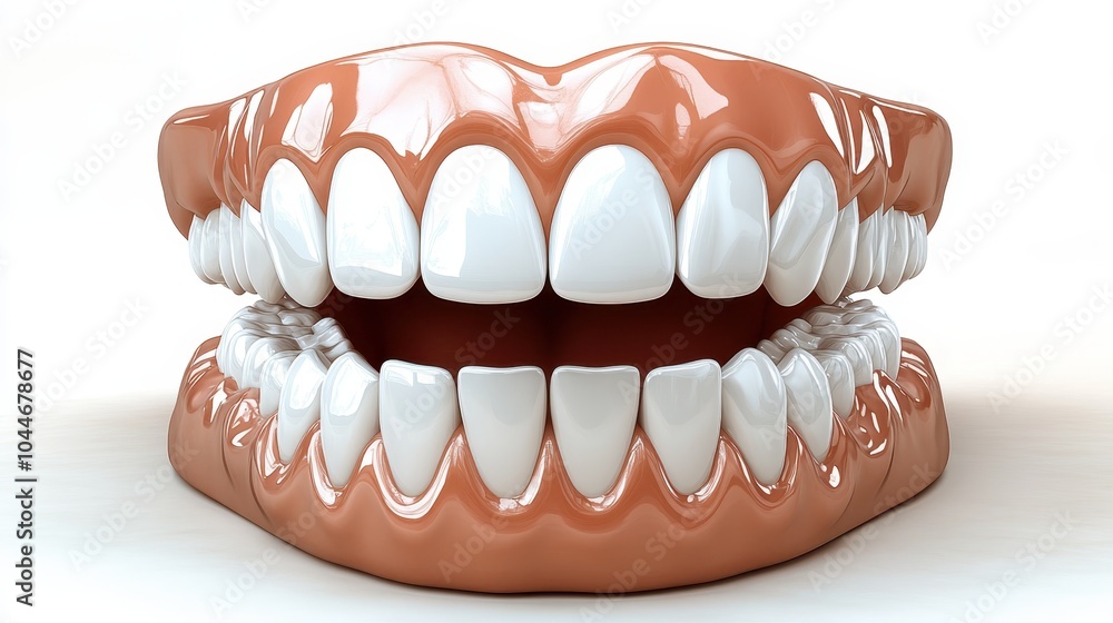 Denture model on white background Denture model on white background