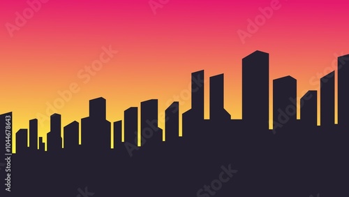 sunset over city