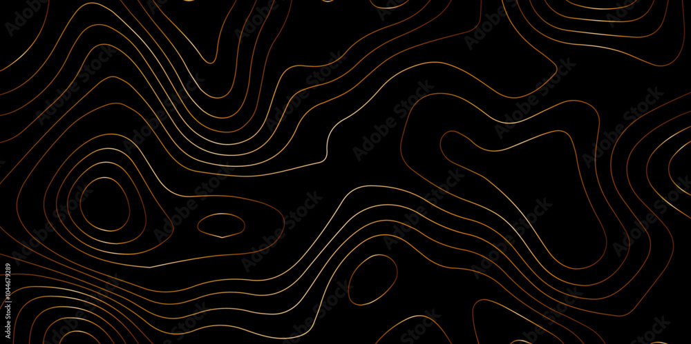 Fototapeta premium Abstract multicolor on black background with Topographic line map pattern. Topographic map lines, contour background. wavy and curved lines background. Geographic map .