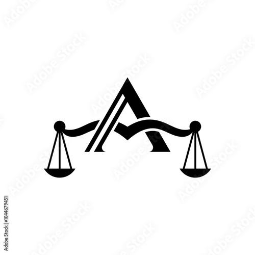 Initial Letter A with Attorney Law Legal Logo Design Inspiration