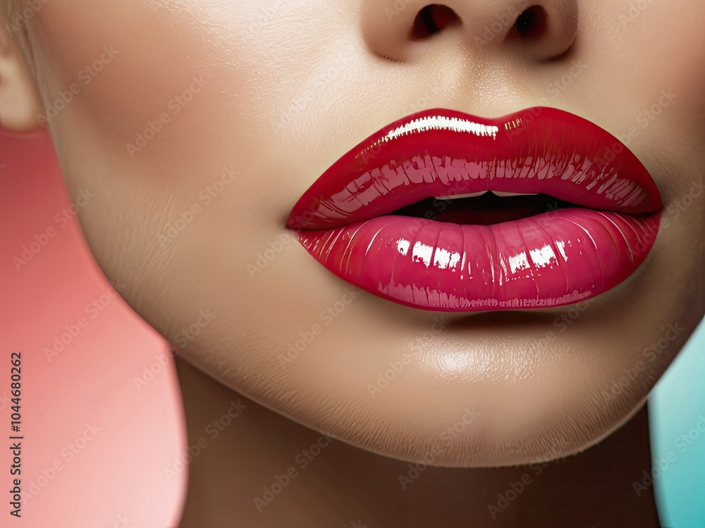 Fototapeta premium close up lips of GIRL,,close up lips