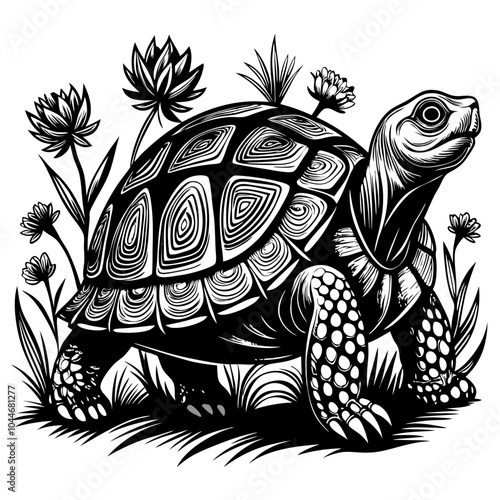 turtle printable black color vector