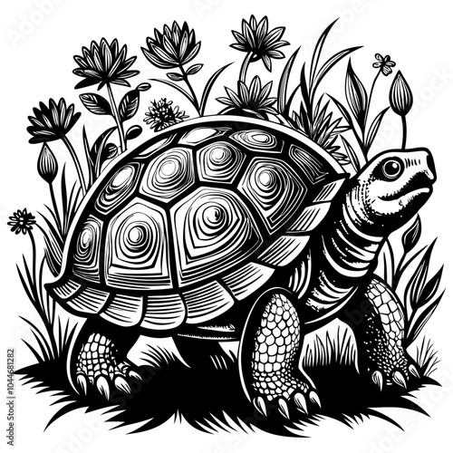 turtle printable black color vector