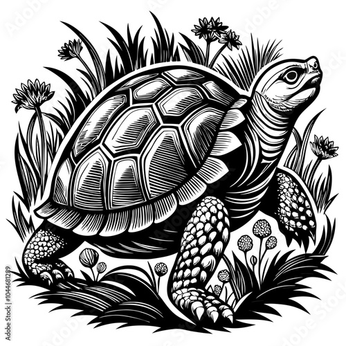 turtle printable black color vector
