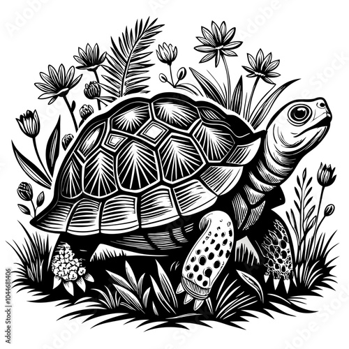 turtle printable black color vector