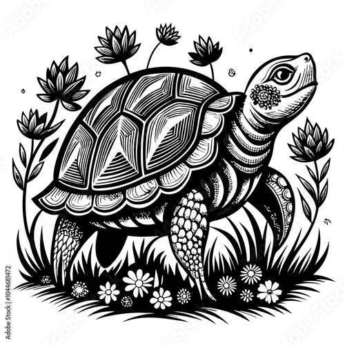 turtle printable black color vector