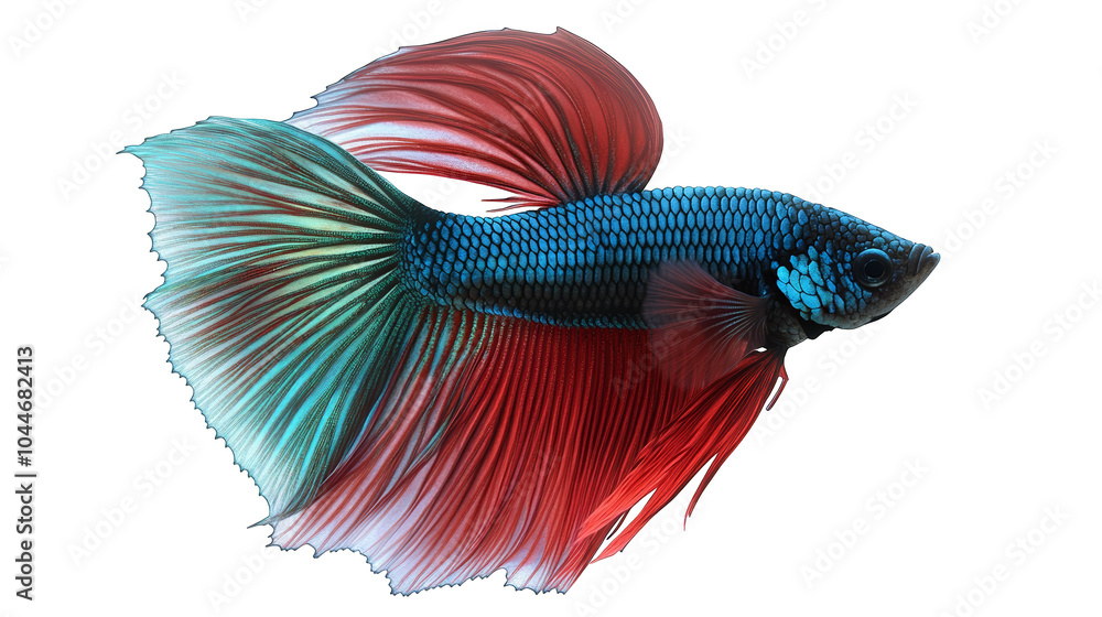 Fototapeta premium Captivating purple fish, an artistic representation of marine elegance and fluid design