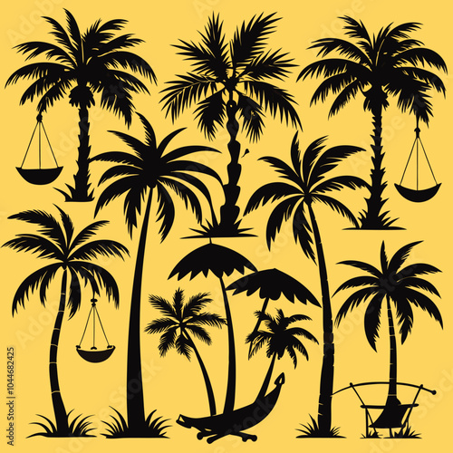 palm trees silhouettes