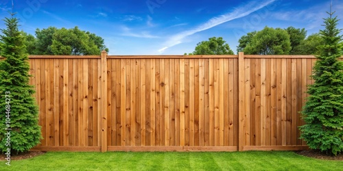 Tall cedar privacy fence enveloping the backyard Close-Up