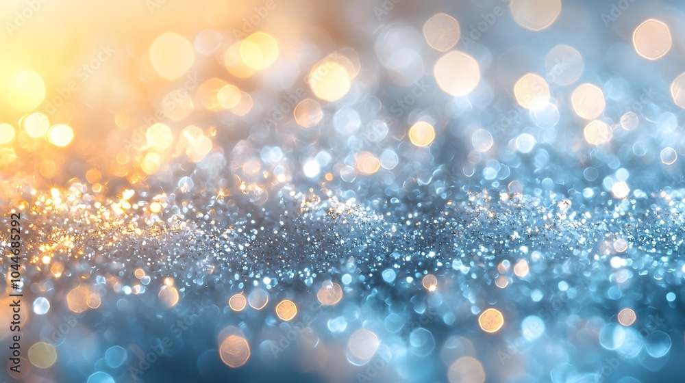 A winter background with blue and yellow bokeh lights. Generative AI A winter background with blue and yellow bokeh lights. Generative AI