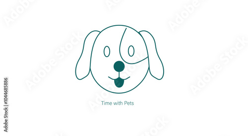 Time with Pets Vector Icon for Companionship and Emotional Health