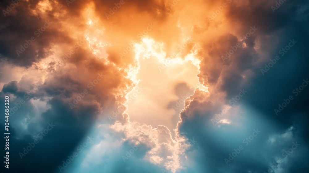 Obraz premium Dramatic Evening Sky with High Contrast Light