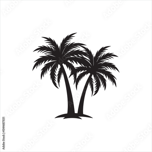 Tropical Palm Tree Silhouette Clip Art