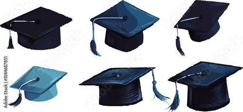Set of vector icons on white background.