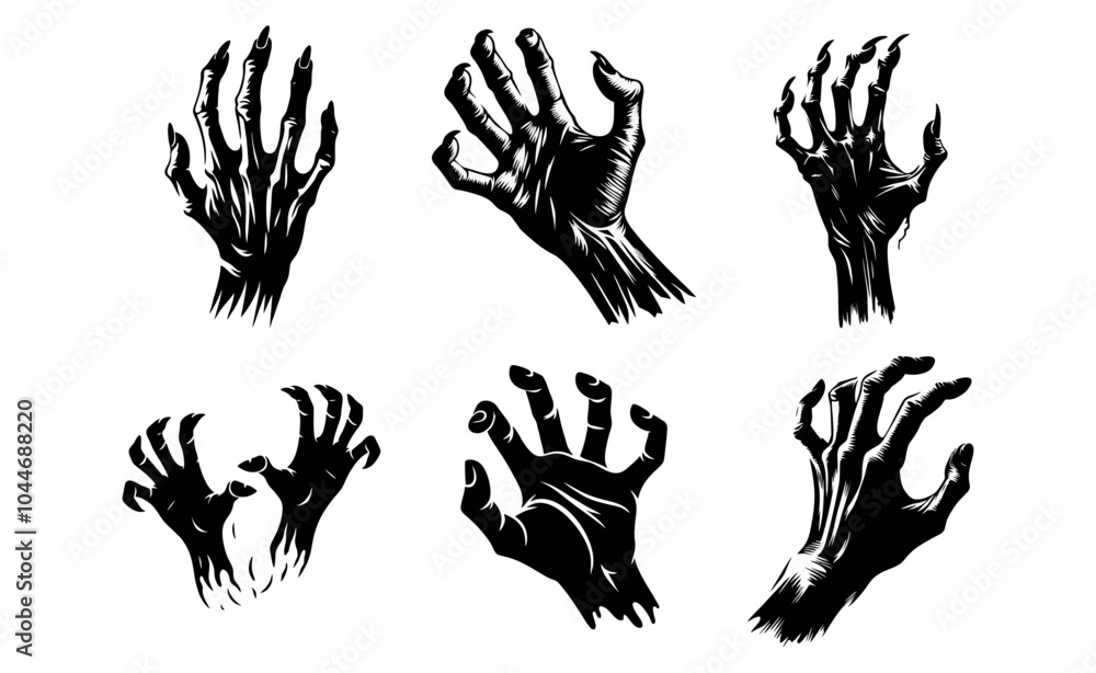 Fototapeta premium Zombie Hand logo icon design illustration