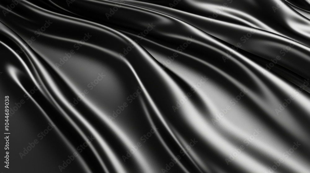 Fototapeta premium Smooth Black Surface with High Contrast Lighting