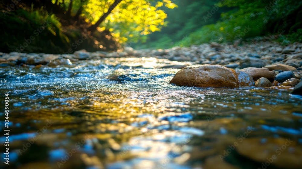 Fototapeta premium Gentle Stream with Soft Focus and Diffused Lighting