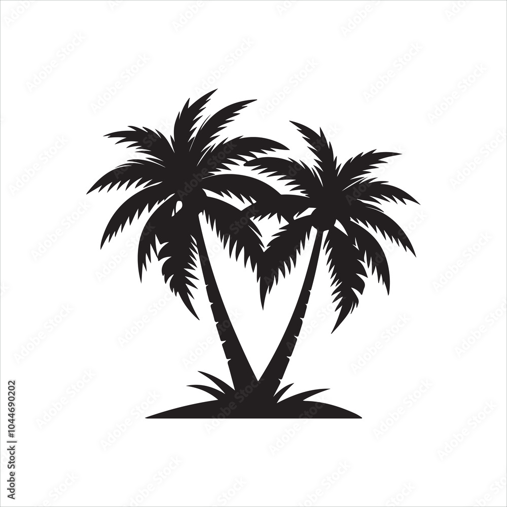 Obraz premium Tropical Palm Tree Silhouette Clip Art