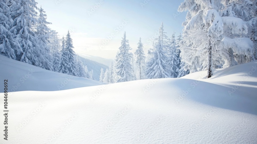 Fototapeta premium Gentle Winter Landscape in Soft Focus Lighting