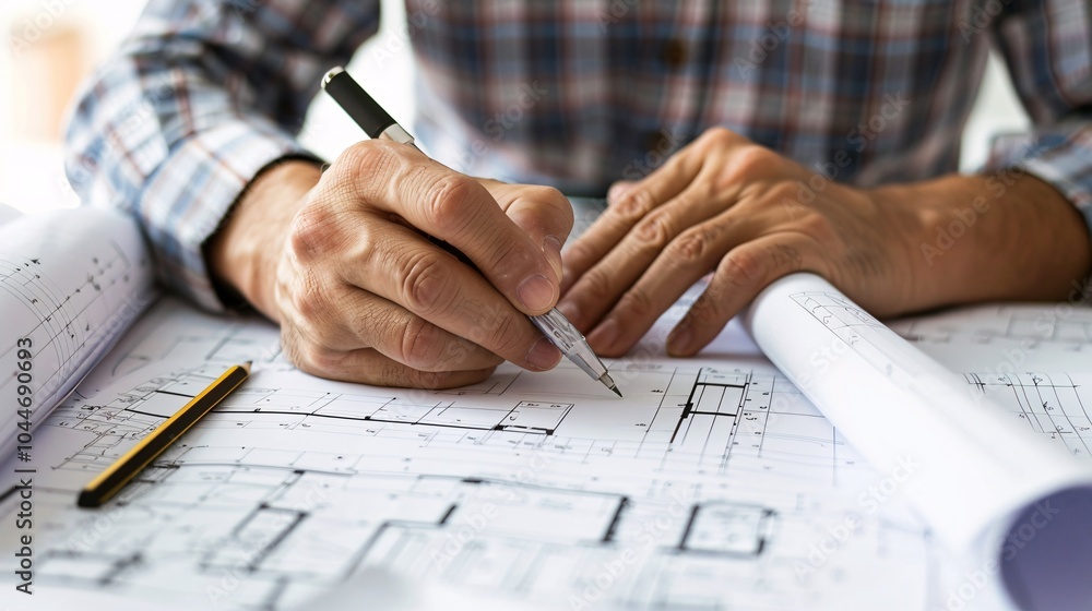 Architect Reviewing Plans Architect Reviewing Plans