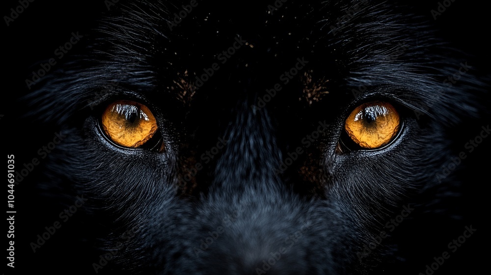 captivating shot of a black wolf with striking yellow eyes against a dark background perfect for cinematic wallpaper captivating shot of a black wolf with striking yellow eyes against a dark background perfect for cinematic wallpaper