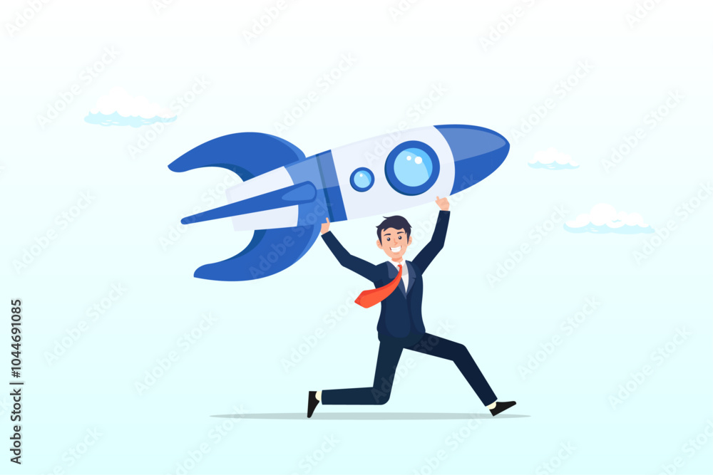 Solopreneur solo entrepreneur, working alone or startup business owner, founder or entrepreneurship, independent developer, freelancer concept, businessman entrepreneur launching company rocket alone Solopreneur solo entrepreneur, working alone or startup business owner, founder or entrepreneurship, independent developer, freelancer concept, businessman entrepreneur launching company rocket alone