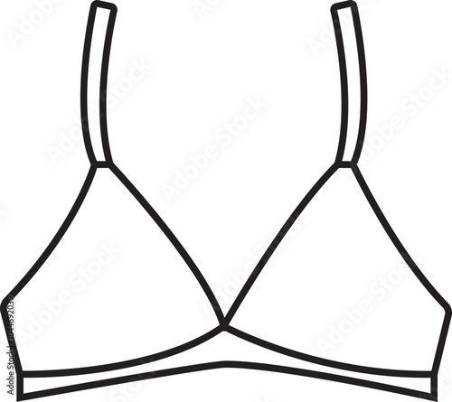 Fashionable female lingerie collection, vector seamless pattern line icon on white background. 