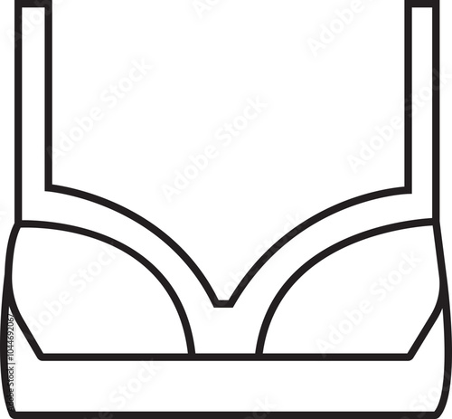 Fashionable female lingerie collection, vector seamless pattern line icon on white background. 