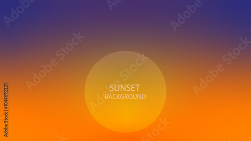 Sunrise or sunset. Vibrant orange blue colour gradient background, Design for template, web design, webpage, banner, greeting card. Modern style, Trendy vector illustration.