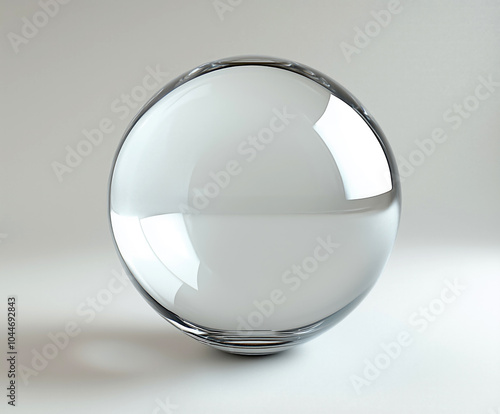 A clear crystal ball on floor