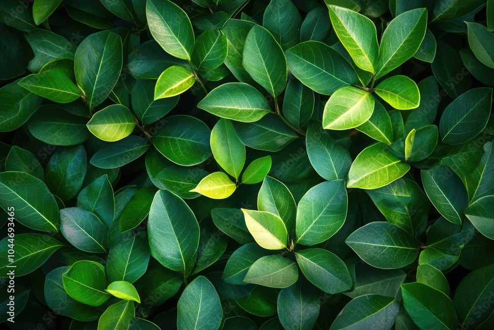 Dense green leaves fill the frame. This image is perfect for creating a natural and refreshing background. Dense green leaves fill the frame. This image is perfect for creating a natural and refreshing background.