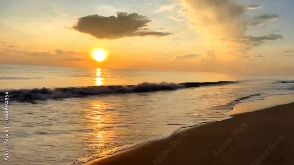 Sunset scenery at Pangandaran beach Sunset scenery at Pangandaran beach