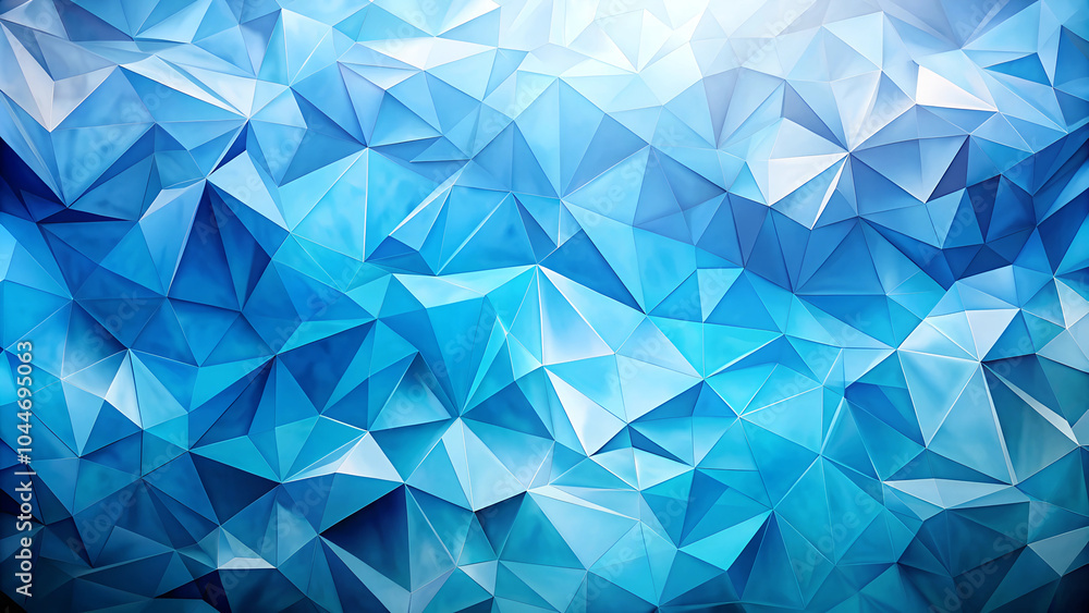 Low-poly geometric design with icy blue tones and abstract crystal patterns. Low-poly geometric design with icy blue tones and abstract crystal patterns.