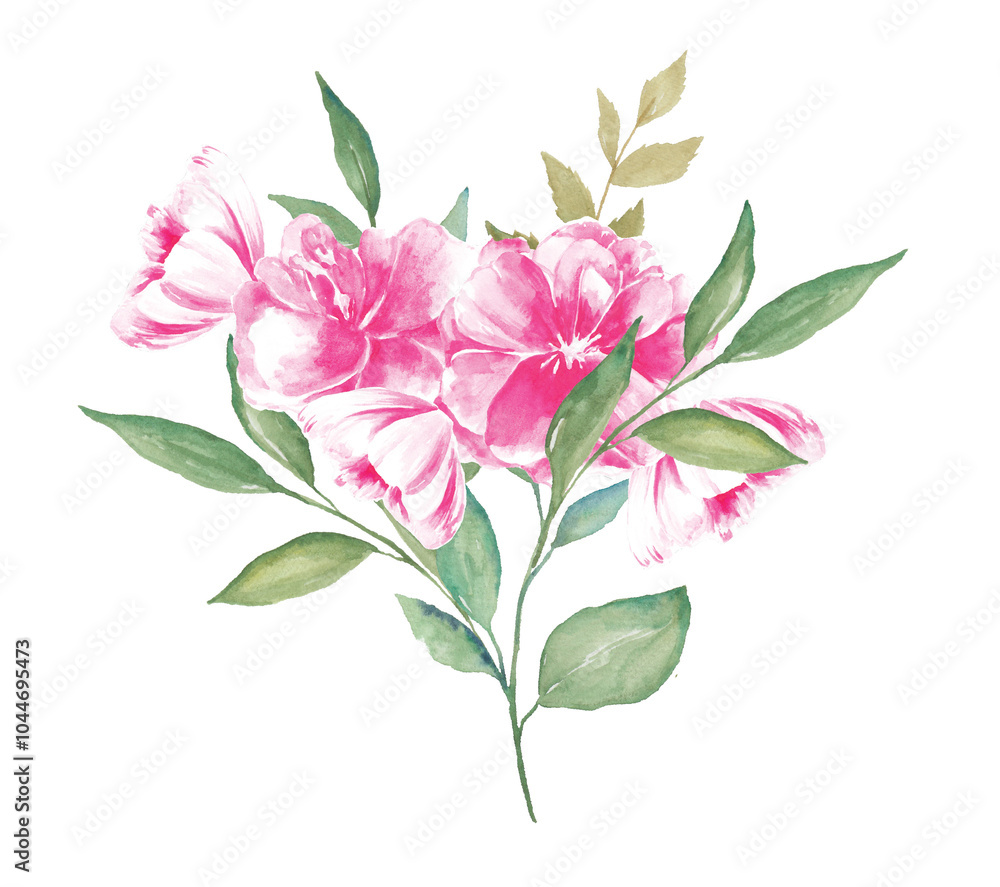 Fototapeta premium Watercolor Bouquet of Flowers Botanical 