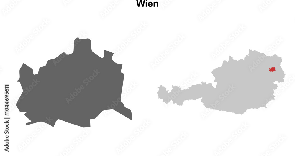 Vienna blank outline map set Vienna blank outline map set
