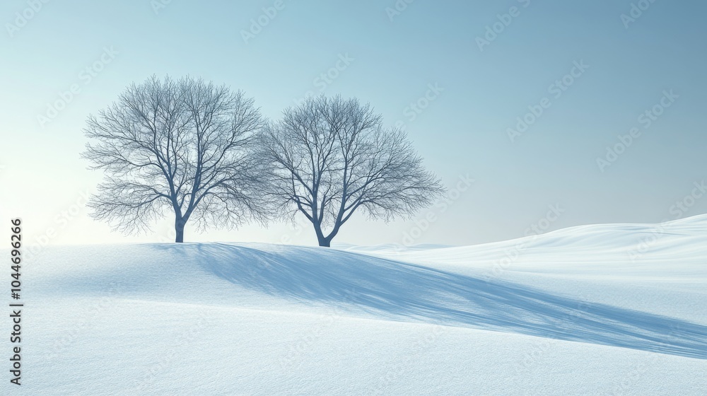 Fototapeta premium Subtle Winter Scenes with Minimalist Gradient Tones