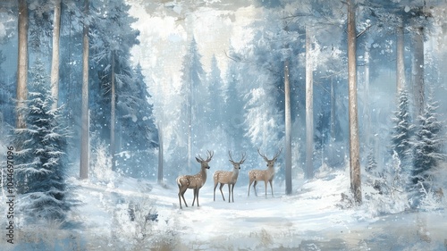 Wallpaper Mural Elegance of Winter: Serene Seasonal Cards Torontodigital.ca