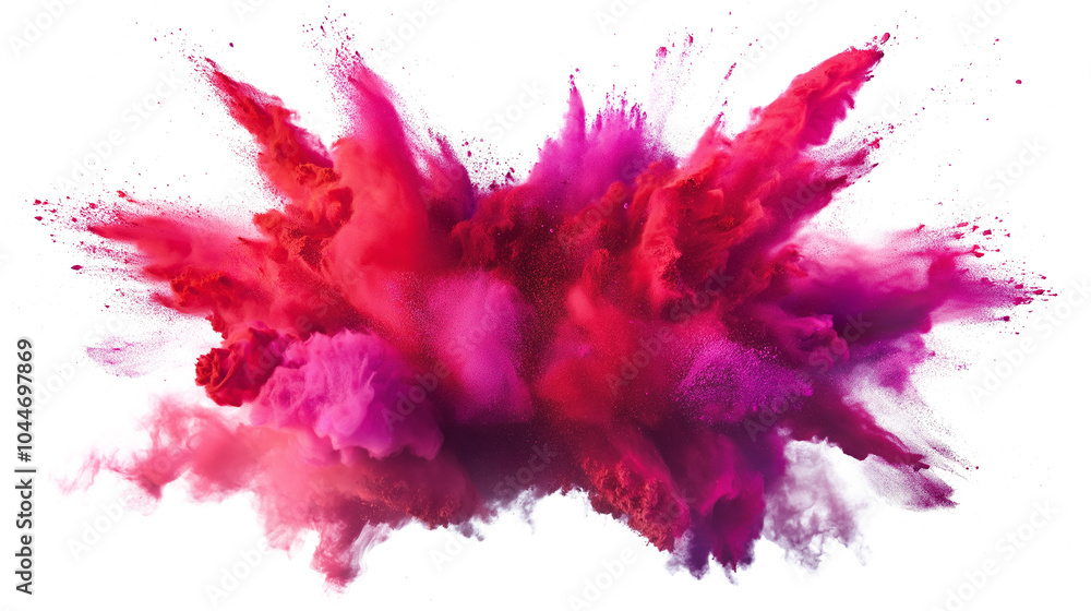 Red paint color powder explosion isolated on a transparent background Red paint color powder explosion isolated on a transparent background
