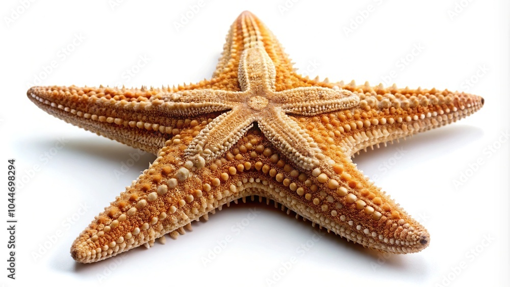 Textured wonder starfish with intricate surface isolated on white background with depth of field Textured wonder starfish with intricate surface isolated on white background with depth of field