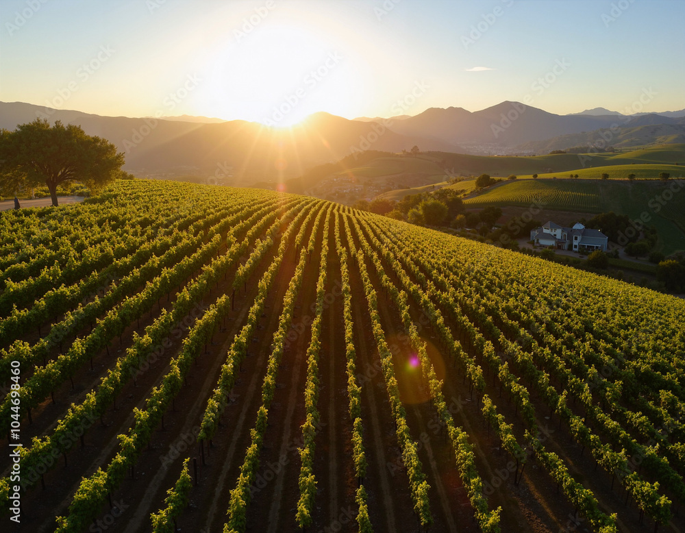 Vineyard Sunset. Vineyard Sunset.
