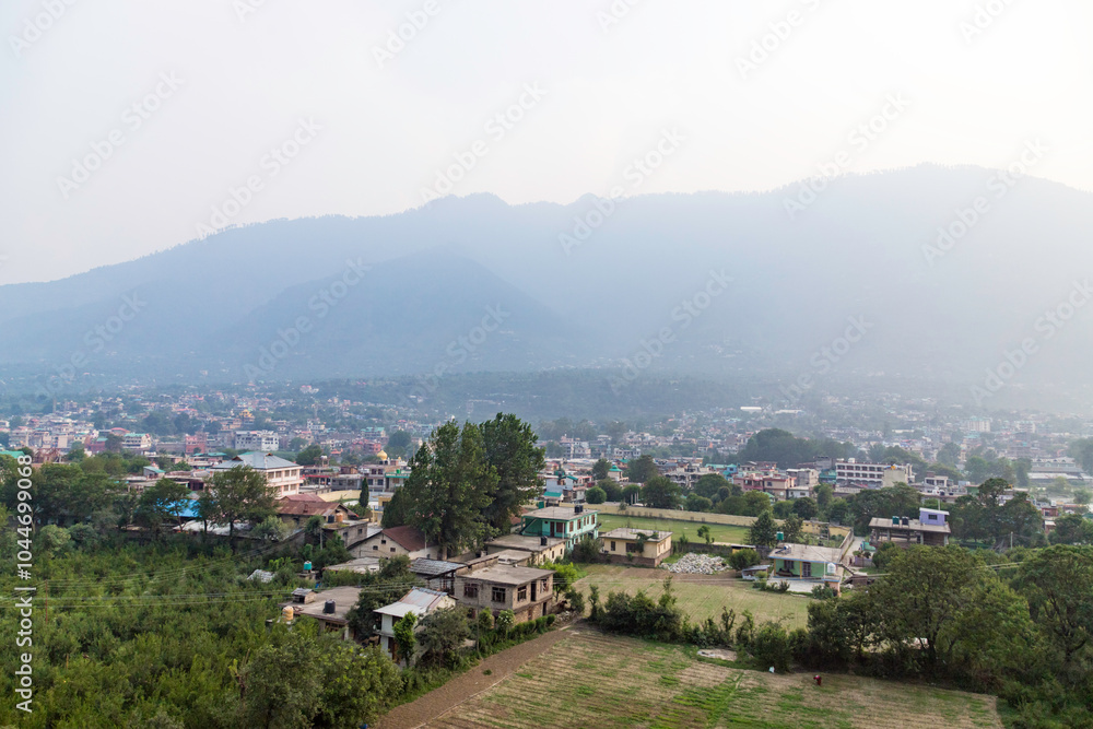Fototapeta premium Scenic view of bhuntar city in himachal pradesh district kullu himachal pradesh India