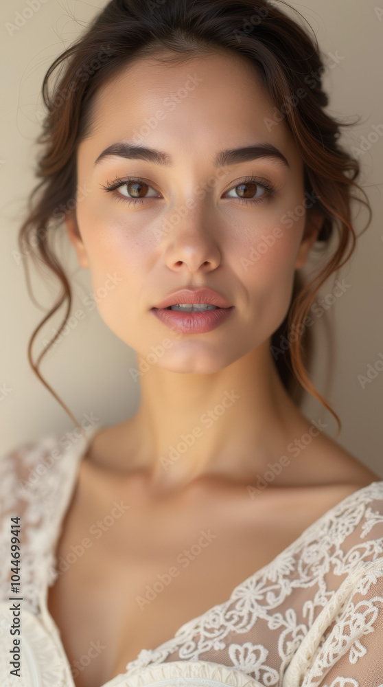 Natural Beauty Portrait of Mature and Middle-Aged Woman in Elegant Studio Lighting for Skincare and Anti-Aging Product Advertisements Natural Beauty Portrait of Mature and Middle-Aged Woman in Elegant Studio Lighting for Skincare and Anti-Aging Product Advertisements