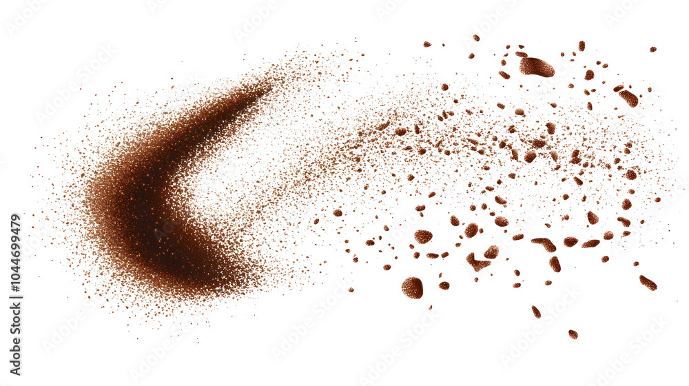 Coffee powder spray isolated on white Coffee powder spray isolated on white