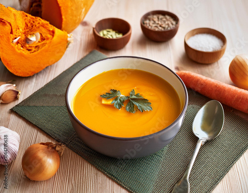 Pumpkin Soup with Fresh Ingredients