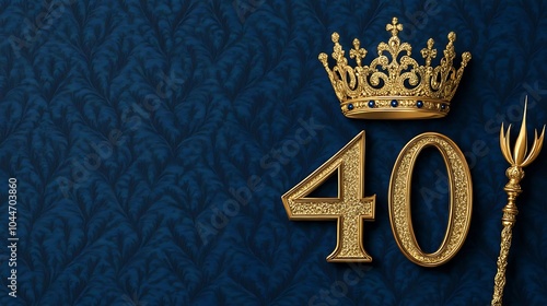 Regal 40th Birthday Design in Gold