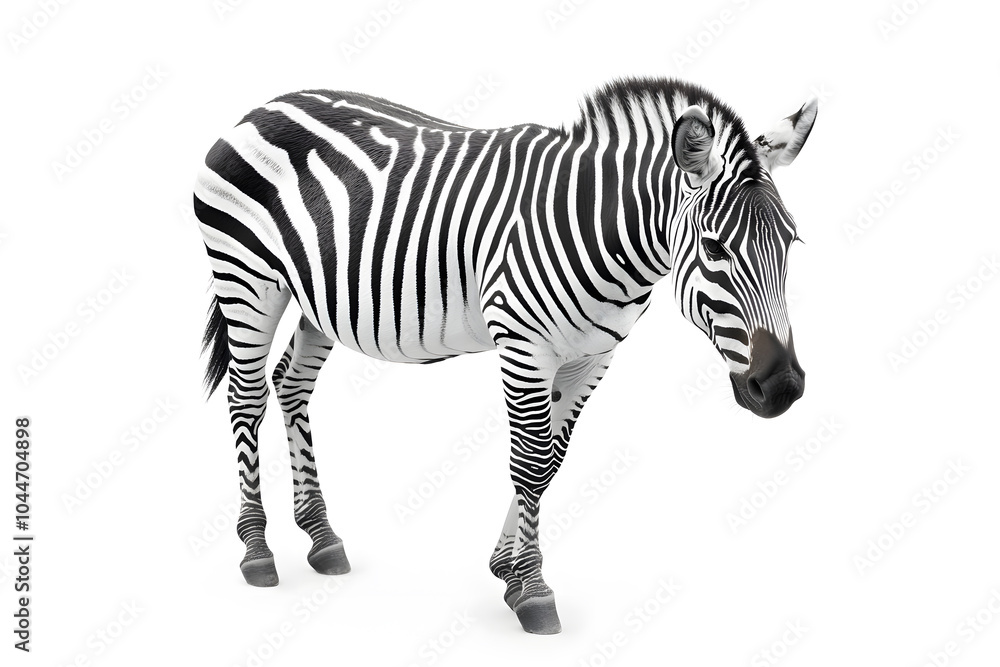 Obraz premium Zebra isolated on white background