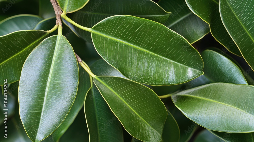 Obraz premium Close-Up of Green Leaf Veins