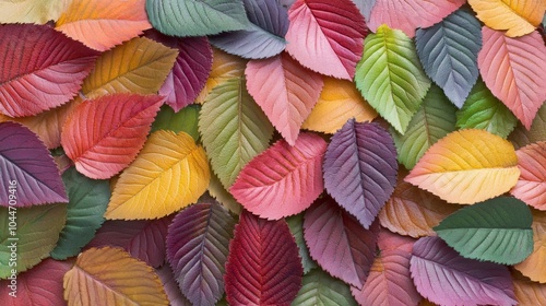 Wallpaper Mural Vibrant Leaves with Bold Colors and Patterns Torontodigital.ca