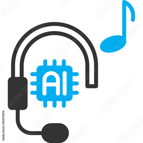 Ai Music vector icon with an isolated background 