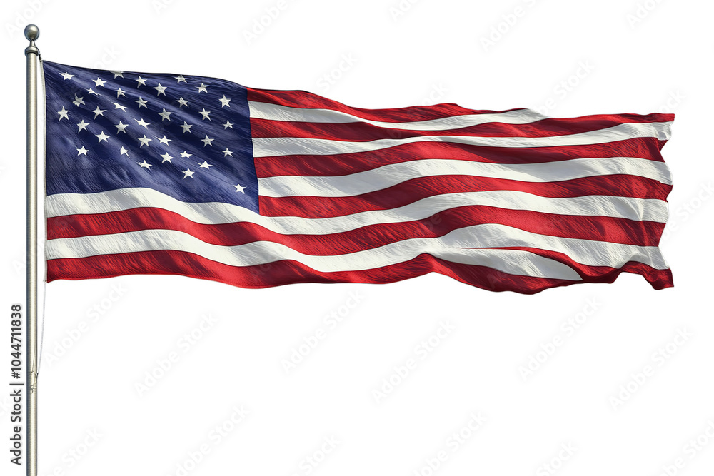 Obraz premium american flag on isolated transparent background